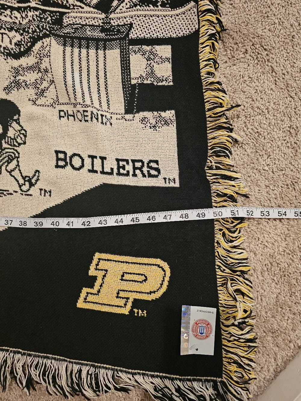 Vintage Vtg NWT Purdue University Woven Tapestry